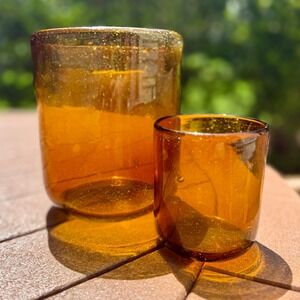 Libbey Amber Recycled Glass Candle Holders – Votive & Pillar Set Cozy Glow